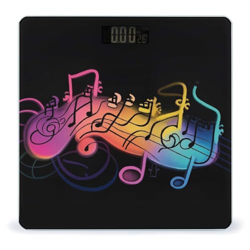 Báscula digital para baño con diseño musical y pantalla LCD grande miniatura 1