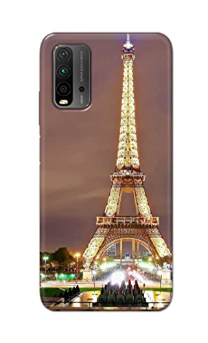 Image of PRINTFIDAA Lovers Famous Place Eiffel Tower in Paris Printed Designer Hard Case for Redmi 9 Power Back Cover -(e) RPM1009