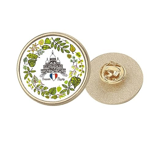 Broche Basilique Paris en métal doré, le cadeau parfait pour amateurs de Paris