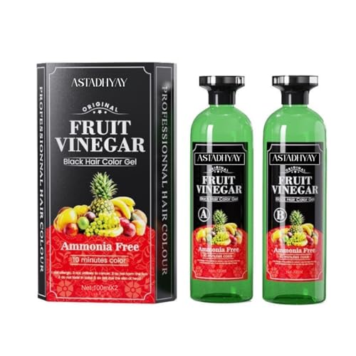 Image of Fruit Vinegar Gel Hair Color For Men & Women, Hair Color Dye for Black Hair (Black, 400ml (100ml x 4))