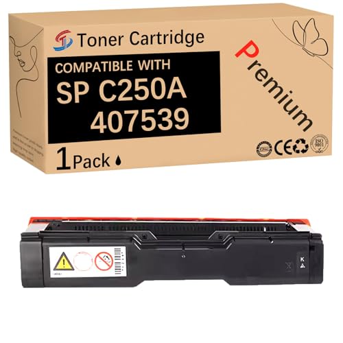 ERNITH SP C250A Toner Cartridges Compatible for Ricoh SP C250A 407539 407540 407541 407542 Toner Cartridge Work for Ricoh SP C250DN C250SF C261DNw C261SFNw C260DNw C260SFNw Black -  ERNITH0008424, ERNITH0008424