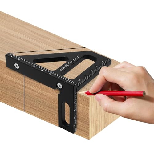 Escuadra medidor ángulos madera aluminio 45 y 90 grados miniatura 6
