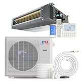 Cooper & Hunter 24,000 BTU 230V Concealed Slim Ducted Mini Split Air Conditioner & Heat Pump – Includes 25FT Installation Kit, Remote & Wall Thermostat – Built-in Water Pump – Pre-Charged