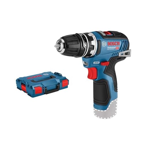 Bosch Professional 06019H3002 12V Akkuschrauber GSR 12V-35 FC Set (ohne Akku, System, inkl. 1 FlexiClick Aufsatz, max. Bohr∅ Holz/Stahl: 32/10 mm, in L-BOXX), 12 V, blau