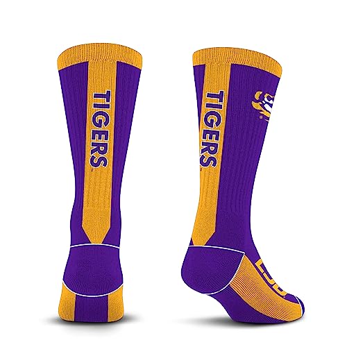For Bare Feet NCAA LSU TIGERS MVP Crew Sock Team Color Medium