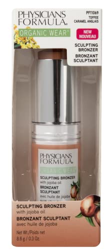 Physicians Formula Organic Wear All Natural Sculpting Face Bronzer Makeup Stick Toffee, Dermatologist Approved #TOP4