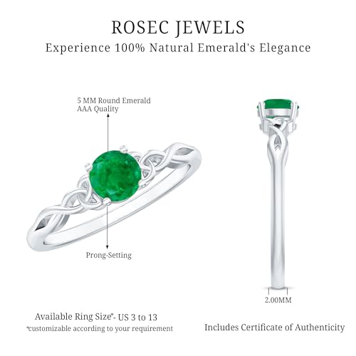 Certified Natural Emerald Promise Ring, AAA Quality, Celtic Knot Ring, Emerald Pre Engagement Ring - With Jewelry Box 6