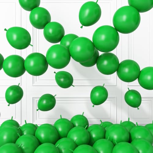 Image of Green Link Balloons,120Pcs 6Inch Green Latex Linking Balloons for Birthday Baby Shower Wedding Anniversary Graduation Party Decorations
