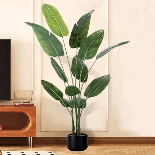 人工観葉植物、フェイクグリーン、フェイク植物、大型、70-240cm、おしゃれ 装飾、造花 インテリ ア、鉢植え 葉、パキ ラ 多幸の 木、ヤシの木、モンステラ、オフィス、室内 装飾、鉢植え 植木、シンプ ル、ギフ ト、新築祝い (トラベラーズパーム, 7