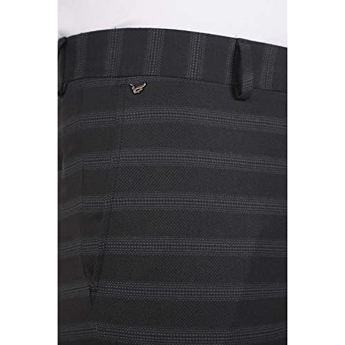 Image of blackberrys Printed Polyester Viscose Slim Fit Mens Work Wear Trousers