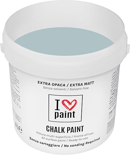 I LOVE CHALK PAINT Carta da Zucchero 4 Litri - Senza Carteggiare Colora Mobili, Pareti e Oggetti - Senza solventi e formaldeide – Inodore a base di acqua