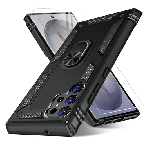 Image of for Samsung Galaxy S26 Ultra Case with Screen Protector, Heavy Duty Military Grade Shockproof Rugged Protective Cover for Samsung S26 Ultra Phone Case with Metal Ring Magnetic Kickstand (Black)