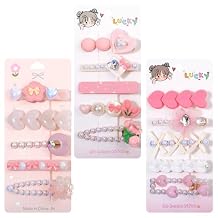 ElevateTech Hair Clips for Girl and Women, 15 Pcs Cute Kawaii Hair Accessories for Girls 2.8 Inch Fashion Hairs Clip Set Decorative Pearl Headwear Styling Tools for Makeup, Daily Wear