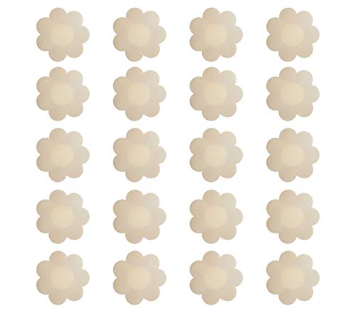 Nipple Breast Covers, Disposable Breast Pasties Adhesive Bra Nippleless Cover (Beige 20 Pairs New Version) …