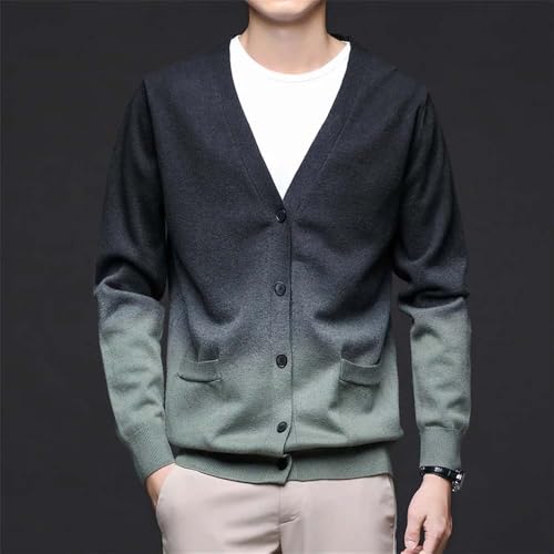 Men V Neck Button Front Knit Cardigan Sweater Casual Soft Lightweight Long Sleeve Knitwear4