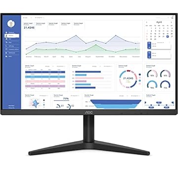Monitor AOC 21.5" VGA e HDMI e painel VA, preta, pequeno, 22B1HM5