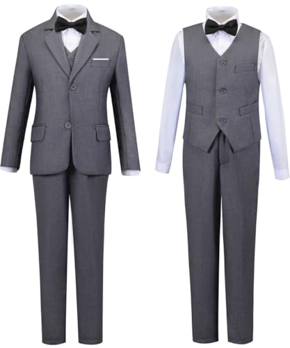 Image of Boys Suit for Kids Formal Slim Fit Tuxedo Suits Ring Bearer Outfit