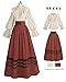 Nuoqi Victorian Dress for Women 1800s Edwardian Costume 2-Piece Renaissance Blouse Skirt Ball Gowns Red S