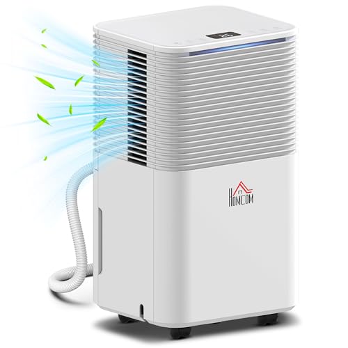 HOMCOM 12L/Day Dehumidifier with 2L Water Tank Laundry Drying 24H Timer