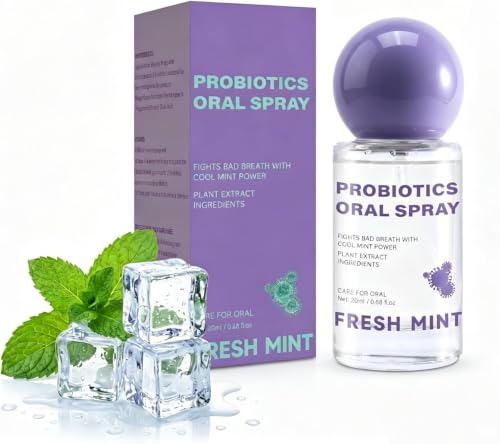 Probiotic Oral Spray with Natural Plant Extracts, Fresh Cool Mint Mouth Spray for Bad Breath,Travel-Sized Oral Care for On-the-Go Freshness, 0.68 fl oz