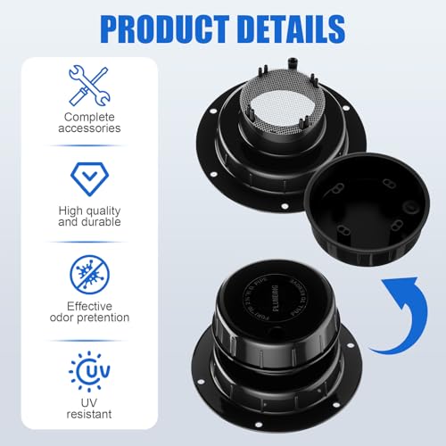 Colingmill Conjunto de 4 kits de cobertura de ventilação de esgoto de teto para trailer com fita de
