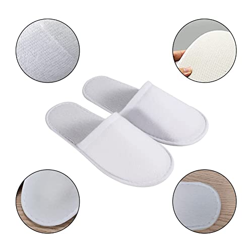 Chaussons Jetables - Pantoufles Hotel, Invités en Tissu Non Tissé, Confortable et Respirant pour Hôtels, Spa, Maison, Voyage, Unisexe, Taille Universelle, 2 Paires (Blanc) – vue 4
