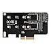 Produktbild fasient 2-Port M.2 PCI-E-Adapter, M2 SATA (B-Taste) + NVME SSD (M-Taste) Unterstützt 2230, 2242, 2260 und 2280 für PCI-e 4X 3.0-Erweiterungskarte mit SATA-Kabel mit niedriger Profilhalterung