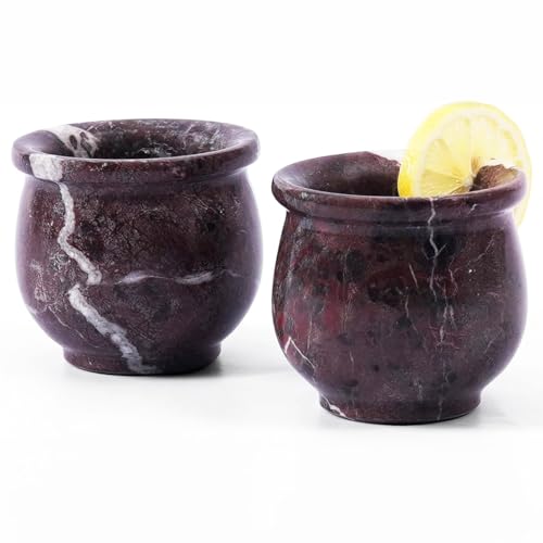 Radicaln Marble Shot Glasses 2" inches Black handmade Drinking Glasses Set of 2 For Bar accessories, Ideal Vodka, Whiskey and Tequila Glass For Home Bar