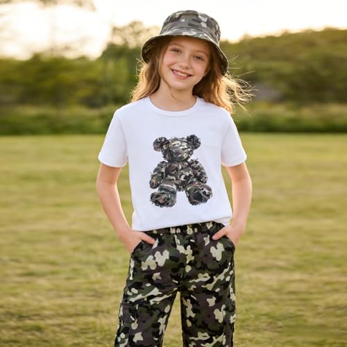 Image of Tween Girl Clothes 2 Piece Outfit Summer Short Sleeve Top + Jogger Pants Spring Fall Clothing Set Size 4-14 Years
