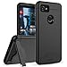Teelevo Wallet Case for Google Pixel 2 XL, Dual Layer Case with Card Slot Holder and Kickstand for Google Pixel 2 XL - Black