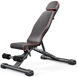YOLEO MAX Weight Bench, 880LB Adjustable Weight Bench for Bench Press, Foldable Weight Bench with Bench Press Rod/Extended Head for Home Gym/Full Body Workout 90 Degree Workout Bench User 6’56”