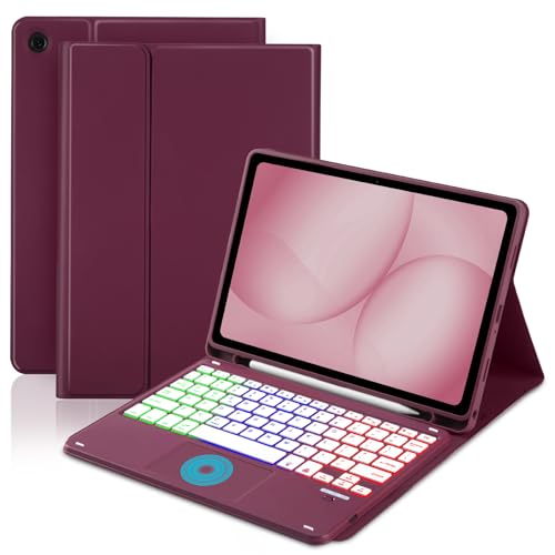 Étui avec clavier rétroéclairé 7 couleurs pour Samsung Tab A11+ et A9+ 11" tactile