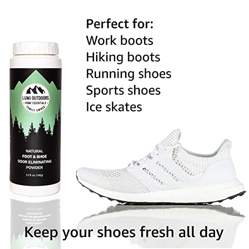 Natural Foot Powder Deodorizer & Shoe Odor Eliminator - Talc Free Foot Deodorant By Lumi Outdoors #TOP2
