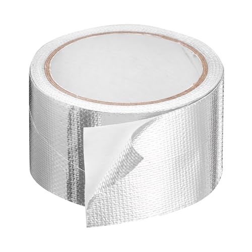 HARFINGTON Heat Shield Tape 2.17" x 32.8 ft Waterproof Sunscreen Sound Insulation High-Temperature Resistance Silver Aluminum Tape Thickness for Automotive Repairs