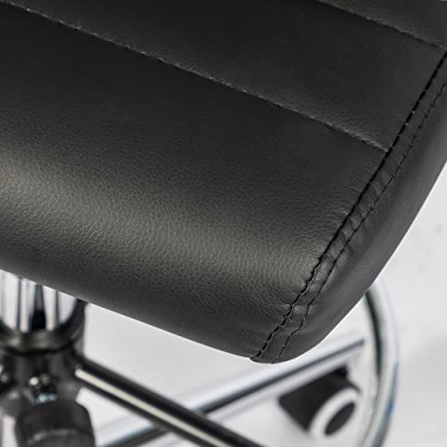 Lepdep Okeysen Drafting Chair Armless Desk Stool, 400 Lbs Ergonomic Leather Tall Office Chair With Adjustable Foot Ring, Modern Standing Desk Chair With Ribbed Mid Back, Swivel Rolling Drafting Stool. thumb #7