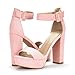 DREAM PAIRS Womens HI-LO High Heel Platform Pump Sandal Orinthia,Size 9,Pink/Suede,HI-LO