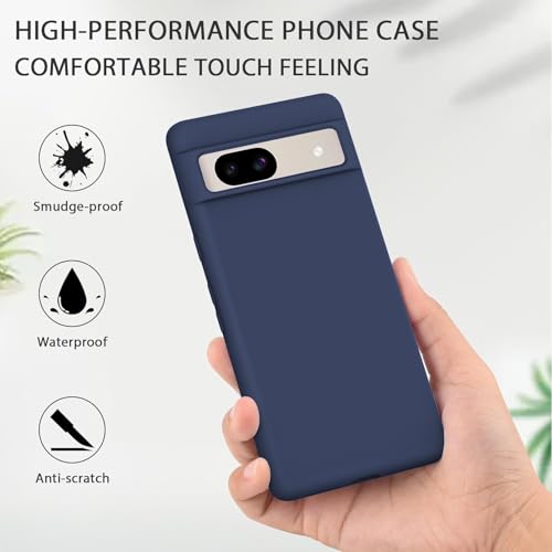 Image of MOBILOVE Back Cover Case for Google Pixel 8a | Pure Liquid Soft Matte Silicone Case with Logo and Comes with Camera and Screen Protection Back Cover for Google Pixel 8a (Blue)