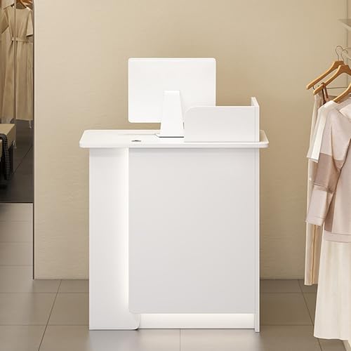 Comptoir De Caisse En Bois Blanc Avec Tiroirs Verrouillables - Réception Bureau Salon Coiffure