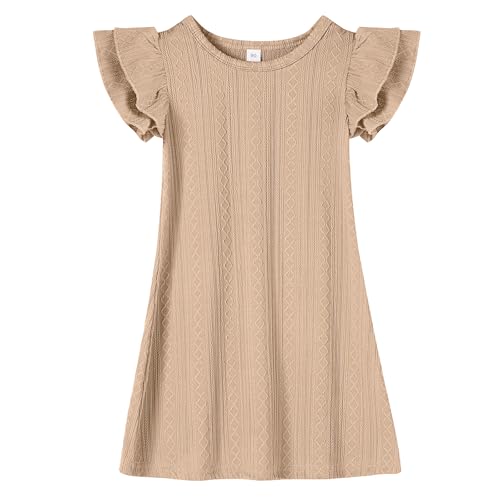 Toddler Dress Summer Baby Girls Double Layer Ruffle Sleeve Dresses for Girls A-Line Casual Party Beach Sundress
