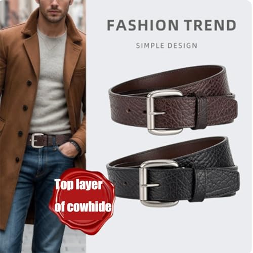 ROHCGHC Ceinture à boucle en alliage for hommes, faite à la main, for robe(Coffee,120cm) – vue 5