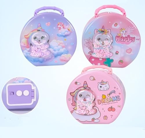 Image of Money Saving Bank with Coin Slot / /Creative Cartoon Design Money Bank / /Plastic Piggy Bank for Boys & Girls (Pack of 1) (Magical Unicorn Piggy - Purple)