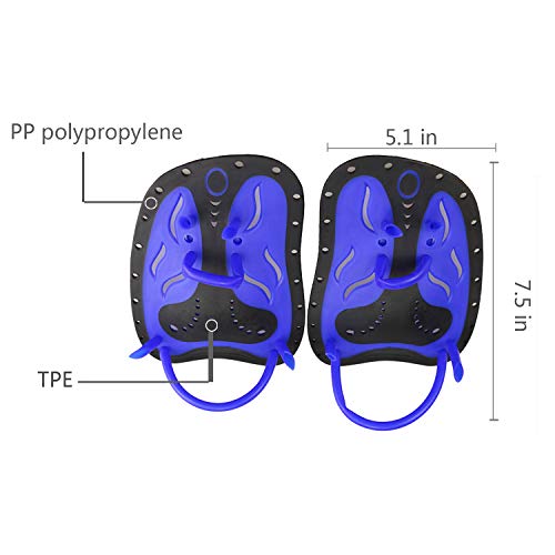 Anysoso Swimming Hand Paddles, Professional Swim Training Paddles Hand Paddles Power Paddles Swimming Training Aid Large Flat Paddles for Men Women Children(Yellow)