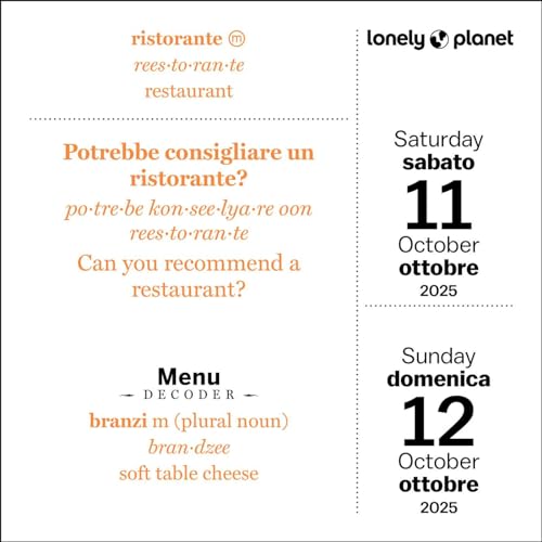 9781524889227 Lonely Planet: Italian Phrasebook 2025 Day-To-Day Calendar thumb #3