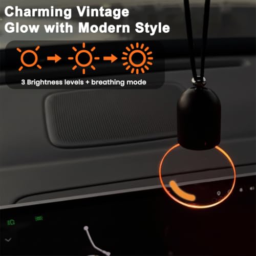 Image of STHIRA Retro Bulb LED Car Ornament Touch Switch Acrylic Pendant