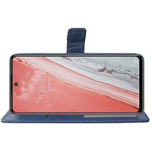 Image of Flip Cover Back Case for Tecno Spark 8 Pro | Premium Leather Finish | Inbuilt Pockets & Stand | Flip Cover Back Case for Tecno Spark 8 Pro (Blue)