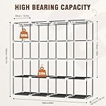 Wardrobe Closet, 66 Inch Portable Closet for Hanging Clothes, Large Capacity Clothes Rack Organizer with Cover & 4 Hanging Rods & 8 Storage Shelves & 2 Side Pockets (Black) - Image 3