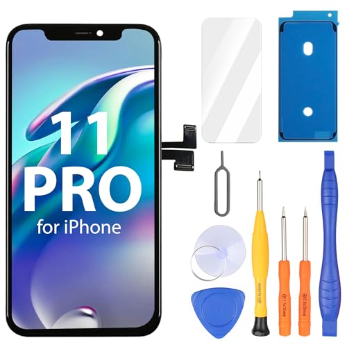 Ayake for iPhone 11 Pro Screen Replacement 5.8 inch FHD LCD Display and Touch Digitizer Screen True Tone Programmable Face ID Remains (for A2160 A2217 A2215)