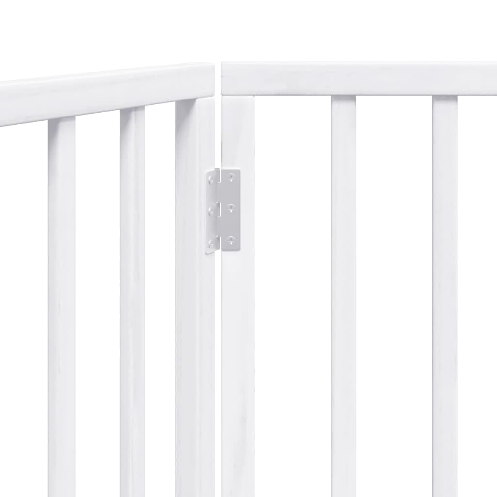 vidaXL Barrière pour chien pliable à 3 panneaux Blanc 150 cm Bois de peuplier