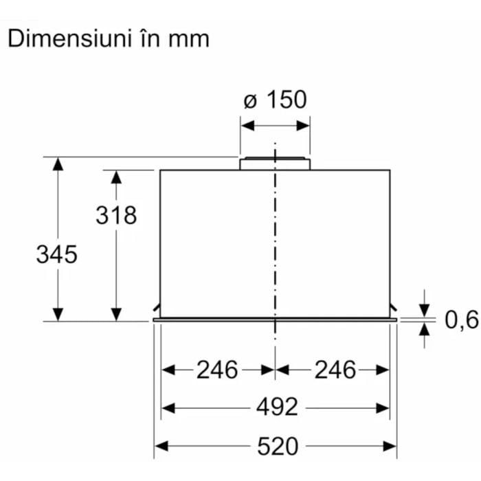 Bosch DLN56AC60 Okap podszafkowy 52 cm 570 m³/h LED Filtr tłuszczowy Czarny