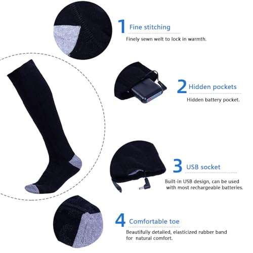 Heated Socks- APP Control Temperature - Long-Lasting Warmth Up to 11 Hours -Heated Socks for Men & Women -Ideal for Camping, Fishing, Biking, Skiing, Skating, Hunting & Hiking (6-10)2